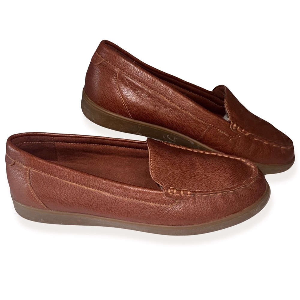 Easy Spirit Seboard Loafers 9 Wide Width Brown Leather 3.0 Cushioning System